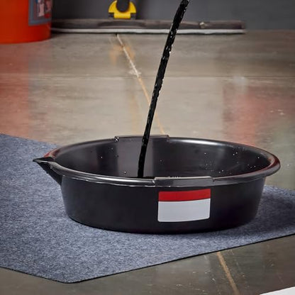 7-Quart Automotive Drain Pan with Built-in Scale and Spout, Leakproof Heavy Duty Oil Catch Pan, Anti-Splash Fluid Collector for Car Oil Change, Garage Motorcycle Repair Tools