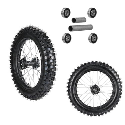19" Front & 16" Rear Dirt Bike Wheel Set – 70/100-19 + 90/100-16 Knobby Tires, 12mm/15mm Bearings, Rim & Tube Assembly for Pit Bike, Offroad, SSR Taotao DBX1 Apollo Z20 Max 125cc 150cc 200cc - size: Front + Rear