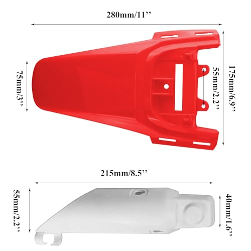 PRO BAT 7 PCs CRF50 Plastic Fender Kit with Fork Suspension Guard Cover - color: White, Red