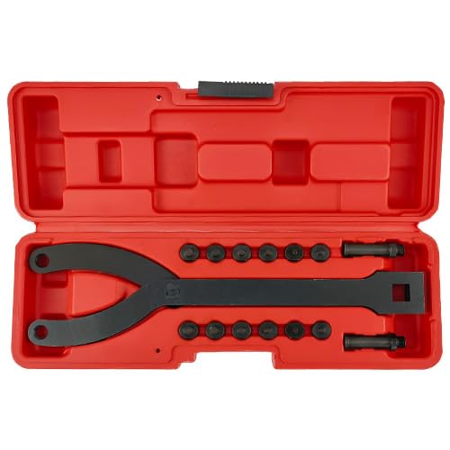 15Pc Adjustable Cylinder Spanner Wrench Set 1/2" Drive for 1-1/4"-5" Dia
