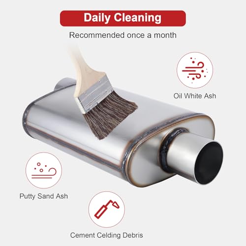 Exhaust Muffler 2.25" Inlet/Outlet, Universal Muffler for Cars Trucks, Stainless Steel Straight-Through Chamber Performance, 20" Overall Length - size: 2.25" Inlet/Outlet+ 20" Overall Length