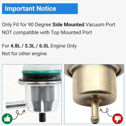 17113556 Fuel Injection Pressure Regulator With Vacuum Line for GM Chevrolet Avalanche Silverado Express 1500 2500 3500, for GMC Envoy Sava Sierra Yukon Xl, for Buick Rainier Cadillac Escalade