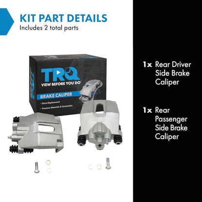 TRQ Rear Driver and Passenger Side Brake Caliper Set Caliper Brackets - style: CLA34997