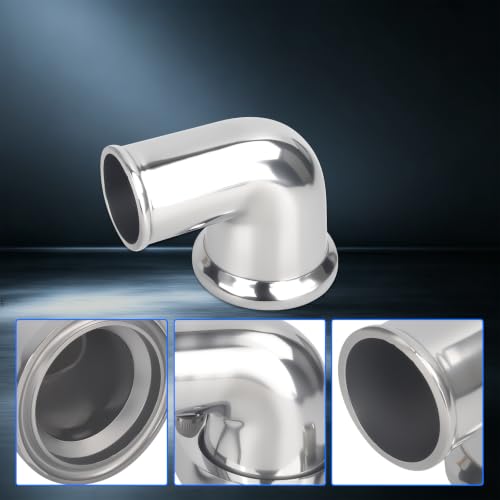 90° Swivel Water Neck Aluminum Polished Thermostat Housing - color: Silver, size: 90 Degrees Style1