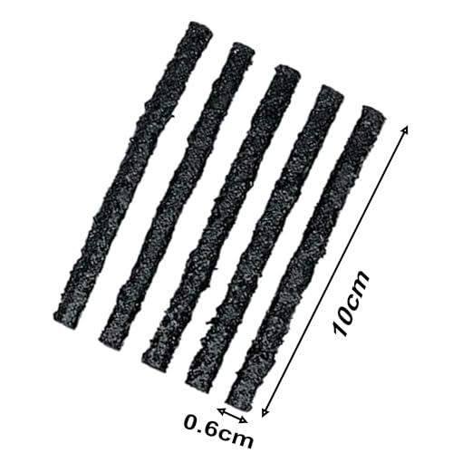 PINKJOY 90 Pack Tire Repair Strings Black (100 x φ6 mm), Automotive Tool Tire Repair Plugs for Tubeless Off-Road Tires Car, Bike, ATV, UTV, Wheelbarrow, Mower - color: Black