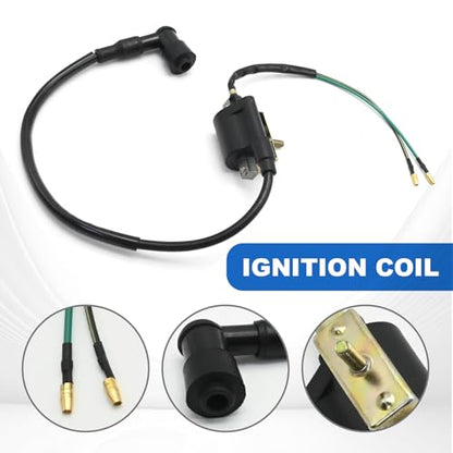 EATAKWARD 5 Wiring Loom Kill Switch Coil CDI Spark Plug Kit for 50cc 70cc 90cc 110cc 125cc140cc Kick Start Dirt Pit Bike ATV, Replacement for Chinese Pit Bike