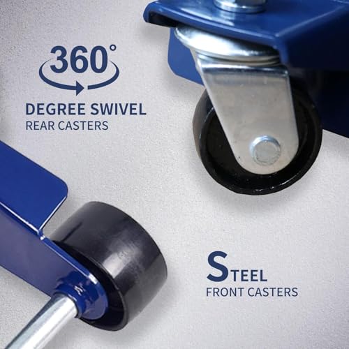3 Ton Heavy Duty Hydraulic Floor Jack for Car, 6,600 lbs Steel Jack with Double Pumps Quick Lift, Rotating Rear Casters, Lifting Range 5-1/4"–18-1/4", Blue