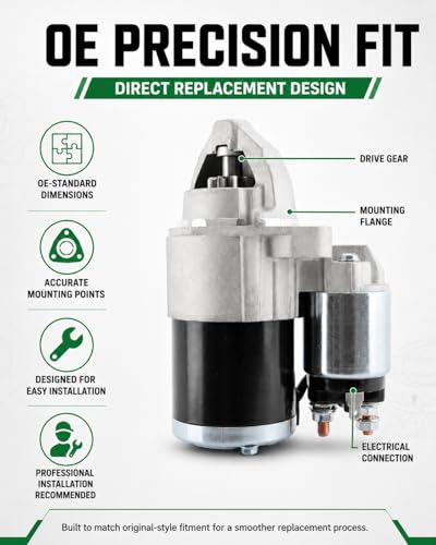 AParts Starter Fits for Jeep Grand Cherokee 1999-2002 4.7L, Replace# 17754N 1.6KW 12V CW 10-Groove Pulley - size: 17754N