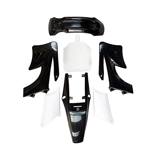 TDPRO Plastic Fairing Kit Fender Parts and Black Seat & 3L Gas Petrol Fuel Tank for Apollo Orion 110cc 125cc 150cc Pit Dirt Bike (4Black+3White) - color: 4Black+3White