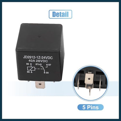 5pcs JD2912-1Z-24VDC 5 Pin 40A 28VDC DC 24V Universal Car Vehicle Motor Fuse Relay Switch Power Automotive Parts