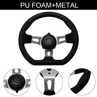 Go Kart Steering Wheel 10.5inch, 3 Spoke Universal Replacement Wheel