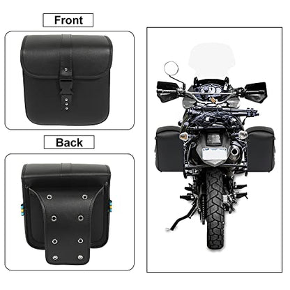 Motoforti Pair Motorcycle Saddlebag Side Tool Bags Cycling Luggage Bag Waterproof Quick Release Buckles - color: Black