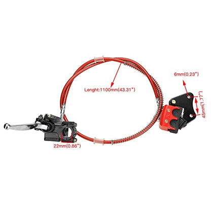 FVRITO Front Disc Hydraulic Brake Master Cylinder Caliper Handle Lever Line Assembly with Brake Pads for 50cc 70cc 90cc 110cc 125cc SSR TaoTao Apollo Coolster Moped Scooter Chinese Pit Dirt Bike Red - color: Red