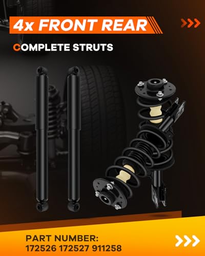 OCPTY Complete Struts Shock Absorbers for Chevrolet for Equinox 2007-2009 - size: 2 Front and 2 Rear Complete Struts
