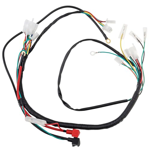 Windance 8PCS Complete Electrical Wiring Harness Kit with CDI Solenoid Relay Rectifier Ignition Switch Ignition Coil for Most Chinese 4 Stroke Motorcycle ATV Quad Dirt Bike Go Kart 150CC 200CC 250CC