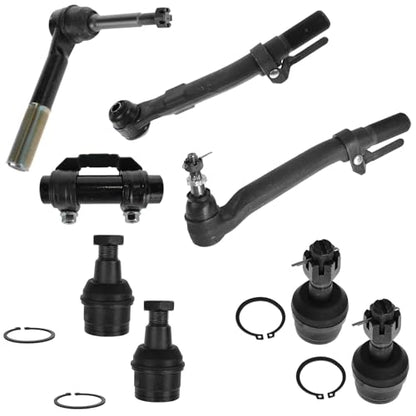 TRQ 8 Piece Steering & Suspension Kit Tie Rod Ends Adjusting Sleeve Ball - style: PSA59868