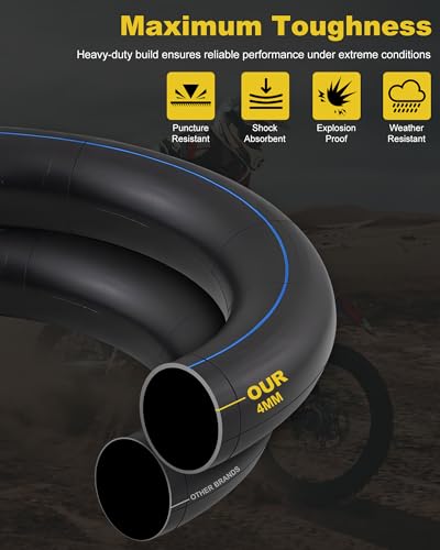 Heavy Duty 4mm Thick Motorcycle Inner Tube Replacement, 110(120)/90-19" Tire Tube Compatible with 4.00-19，110/70-19，110/80-19，110/90-19，110/100-19 - size: 110（120）/90-19