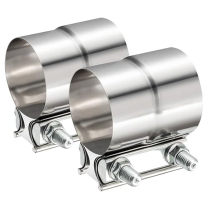 TIROL 2.25 Exhaust Clamp, 2 1/4" Exhaust Clamp Lap Joint Stainless Steel - size: 2.25 inches