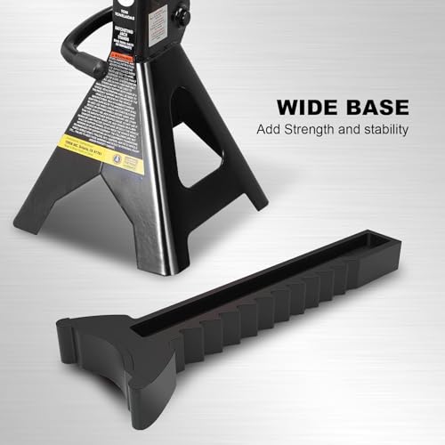 Torin AT43202B-1 Steel Jack Stands: 3 Ton (6,000 lb.) Capacity, Black, 1 Pair - size: 3 TON, style: Normal