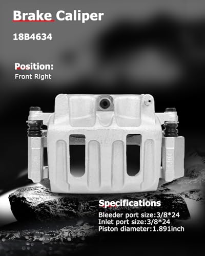 cciyu Front Right Disc Brake Caliper Assembly w/Bracket 18B4634 - size: Front Right[18B4634]