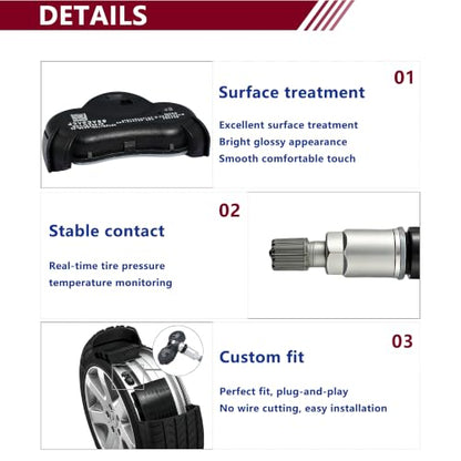 TPMS Sensor 4PCS Compatible with Honda & Acura Civic, CR-Z
