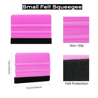 Car Wrap Application Kit Vinyl Wrap Tools for Vehicle Wrapping, Window Tint Film and PPF, with 8.3IN+4IN Vinyl Wrap Squeegee, Wrap Knife and 10pcs Blades, 7in1 Wrap Tuck Tools - color: SET E