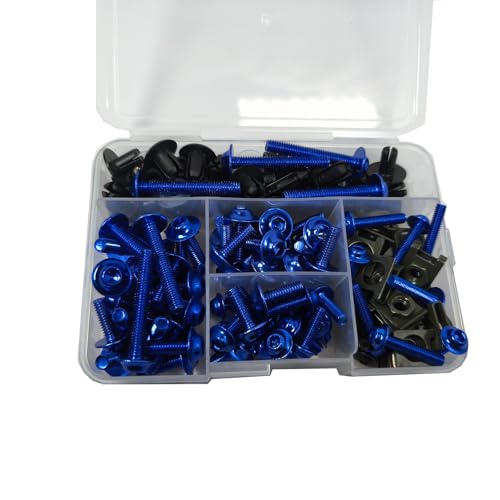 210pcs Motorcycle Fairing Bolts Kit for Sportbike Blue - color: Blue