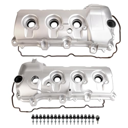Aluminum Engine Valve Cover Compatible with Ford Flex Edge Fusion Taurus Lincoln MKS MKT MKX MKZ 2007-2012 3.5L V6 - size: Right Side & Left Side