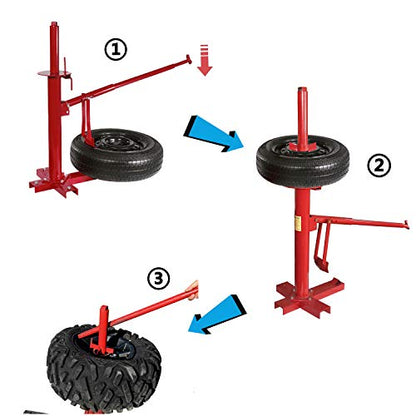 HTTMT- Portable Tire Changer Changing Machine Car Truck Motorcycle Manual Bead Breaker Weights Remover Lift Stands Transmission [P/N: US-ET-TOOL004-RED1]