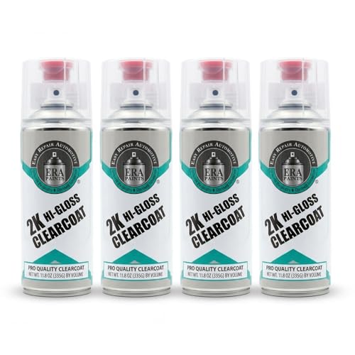 ERA Paints 2K High Gloss Clear Coat Spray/Aerosol Can – Professional Quality & Finish - Easy to Use – Best Value (4 Spray Can) - style: 4 Spray Can