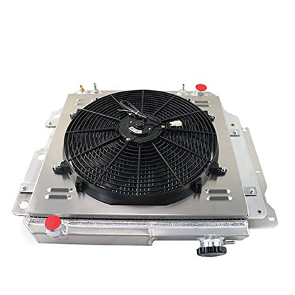 4 Row Radiator Fan Shroud For Jeep Wrangler TJ YJ 2.4-4.2L 87-06 - size: 4 Row Radiator/w Cap+Shroud Fan+Relay Kit