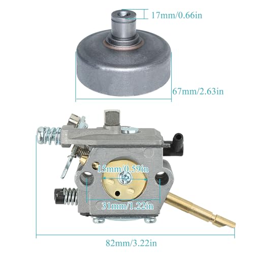 38mm Cylinder Piston Kit for Stihl FS160 FS180 FS220 FS280 FS290 with Carburetor Clutch Drum Replace Part 4119 020 1204