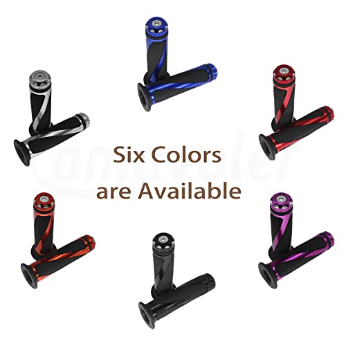 Universal Motorcycle Handlebar Grips Fits for Motorcycles with 7/8" Left Grip and 1" Right - color: Black