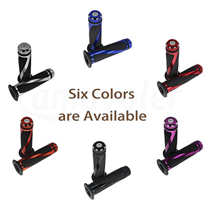 Universal Motorcycle Handlebar Grips Fits for Motorcycles with 7/8" Left Grip and 1" Right - color: Black