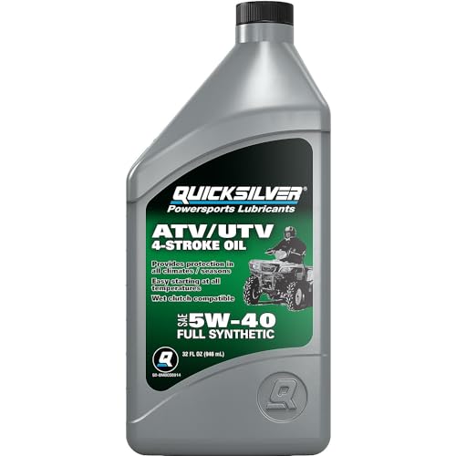 Quicksilver 5W-40 Full Synthetic 4-Stroke ATV Engine Oil, 1 Quart