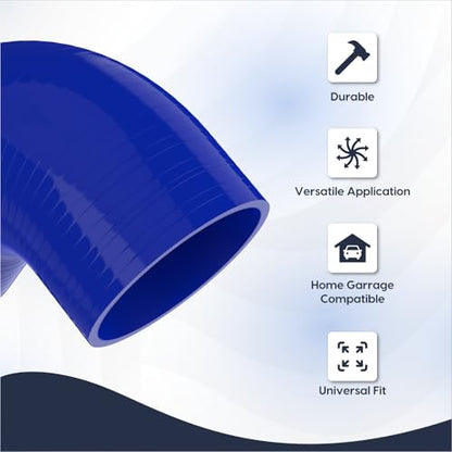 Endure 90 Degree Silicone Elbow Intake Hose 4-Ply, 3.5"(89mm) - Blue - color: Blue, size: ID - 3.5Inch(89mm)