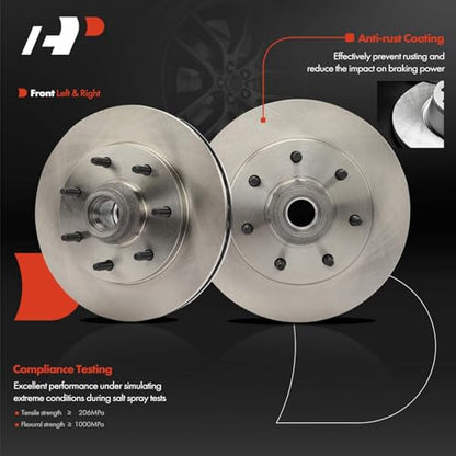 A-Premium 12.13 In (308.2mm) Front Vented Brake Rotors and Ceramic Pads Kit - style: 2000-2003 7-Lug RWD