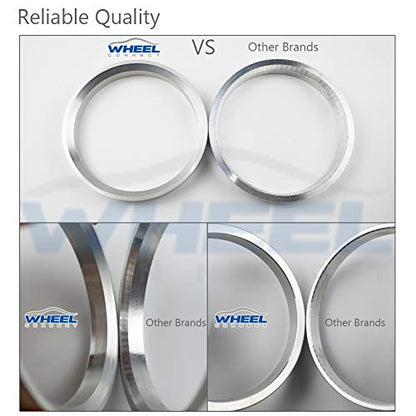 WHEEL CONNECT Hub Centric Rings, 110 to 100, Set of 4, Aluminium Alloy Hubrings, O.D:110mm I.D 100mm. A - size: OD110mm-ID100mm