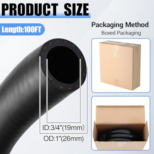 Outus 3/4" Heater Hose 100FT, EPDM Coolant Radiator Hose Replacement - size: 3/4",100FT