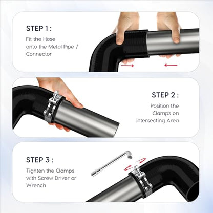 Endure 90 Degree Silicone Elbow Intake Hose 4-Ply, 2.5"(63mm) - Black - color: Black, size: ID - 2.5Inch(63mm)
