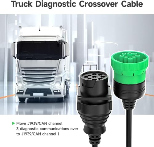 ANCEL CAN 3 - CAN 1 Heavy Duty Truck Scanner Adapter, HDOBD Cable, Black - color: Black