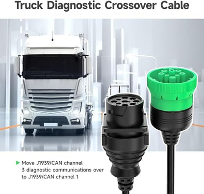 ANCEL CAN 3 - CAN 1 Heavy Duty Truck Scanner Adapter, HDOBD Cable, Black - color: Black