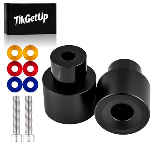 Black Crash Bar End Sliders & Colored washers Fits for Harley Touring Dyna Softail Sportster & Any Other Brand 1-1/4 Inch Engine Saddlebag Guards - color: Black