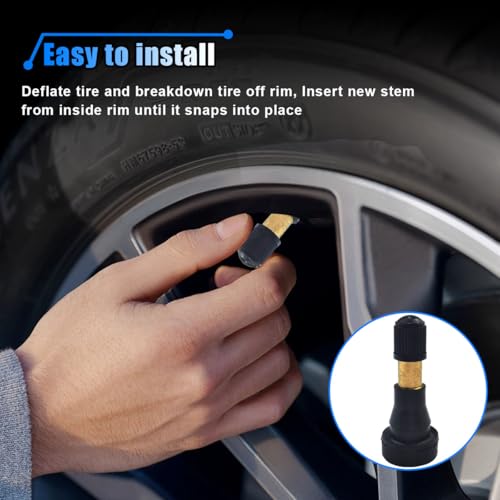 5PCS High-Pressure Car Tire Valve Stem, TR600HP Snap-in Tire Valves, Brass Rubber Tubeless Valves Fit for 0.453 inch 11.5mm Rim Holes and Most Pick-up, Heavy-Duty Vehicles
