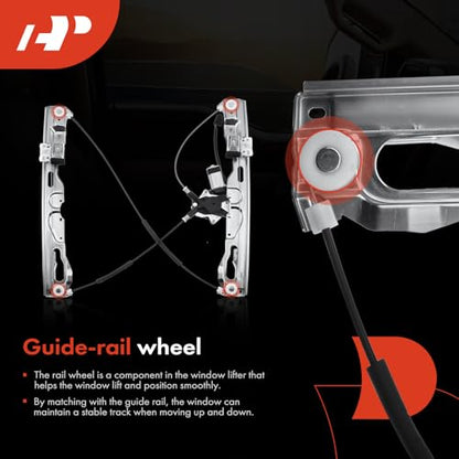 A-Premium Front Driver Side Power Window Regulator with Motor (2-Pin) - style: Front Driver Side (LH)