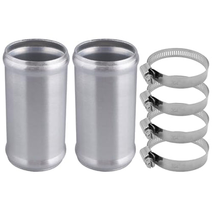 AC PERFORMANCE OD 2" Aluminum Tube Hose Joiner 2PCS with Clamps - size: 2" (51mm) - 2PCS