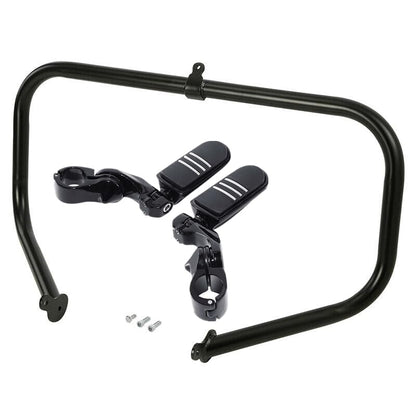 TCT-MOTORPARTS 1 1/4" Black Highway Engine Crash Bar Footpegs Fit For Harley Touring Street Electra Glide Ultra FLHT FLHX FLHR Road King 2009-2024 - color: Black Engine Crash Bar+Footpegs #3