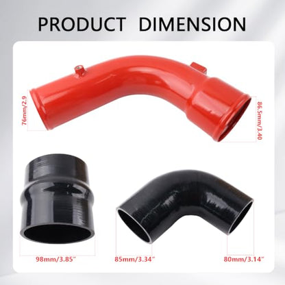 Cold Side Intercooler Pipe Kit for 2017-2024 Ford 6.7L - color: Red
