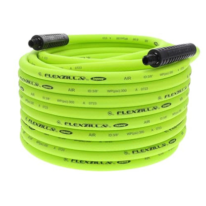 Flexzilla Air Compressor Hose, 3/8 in. x 100 ft., 1/4 in. MNPT Fittings, No-Kink, All Weather, Lightweight, Premium Hybrid Polymer, 300 PSI, ZillaGreen - size: 100ft, style: 3/8"