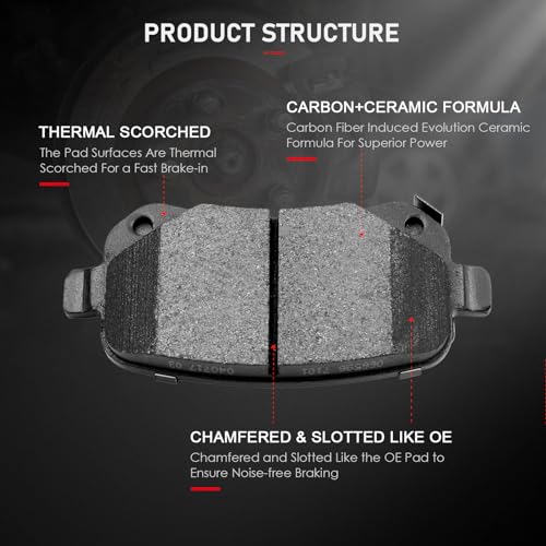 cciyu D1326 Brake Pads w/Hardware Rear Disc Brake Pad Set - size: Rear[D1326]